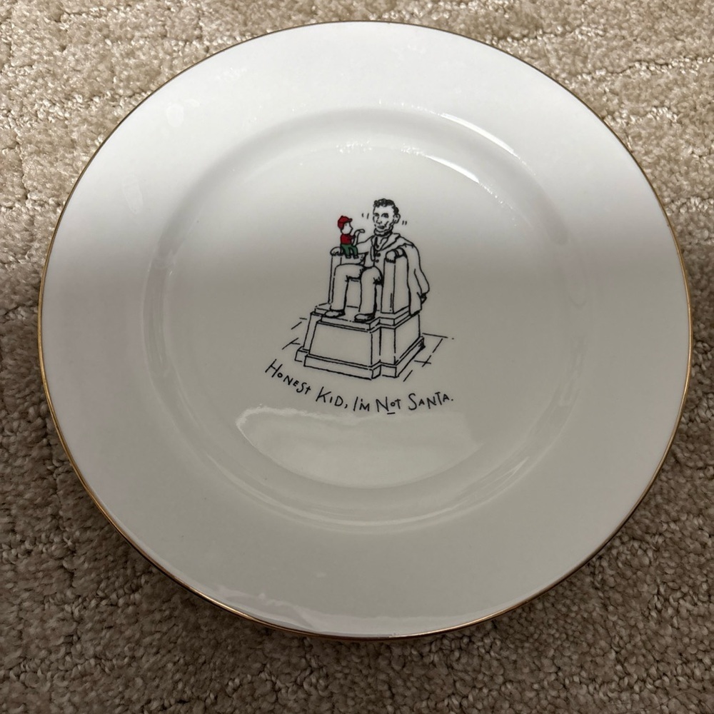 Merry Masterpieces Honest Kid, I’m Not Santa 8” Salad Plate 1st Ed Porcelain